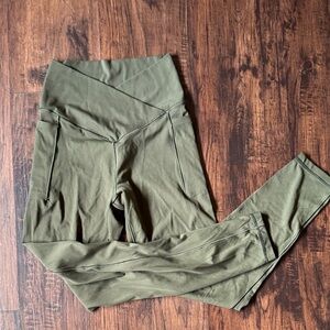 Aerie Olive Green High Rise Cross-Over Leggings